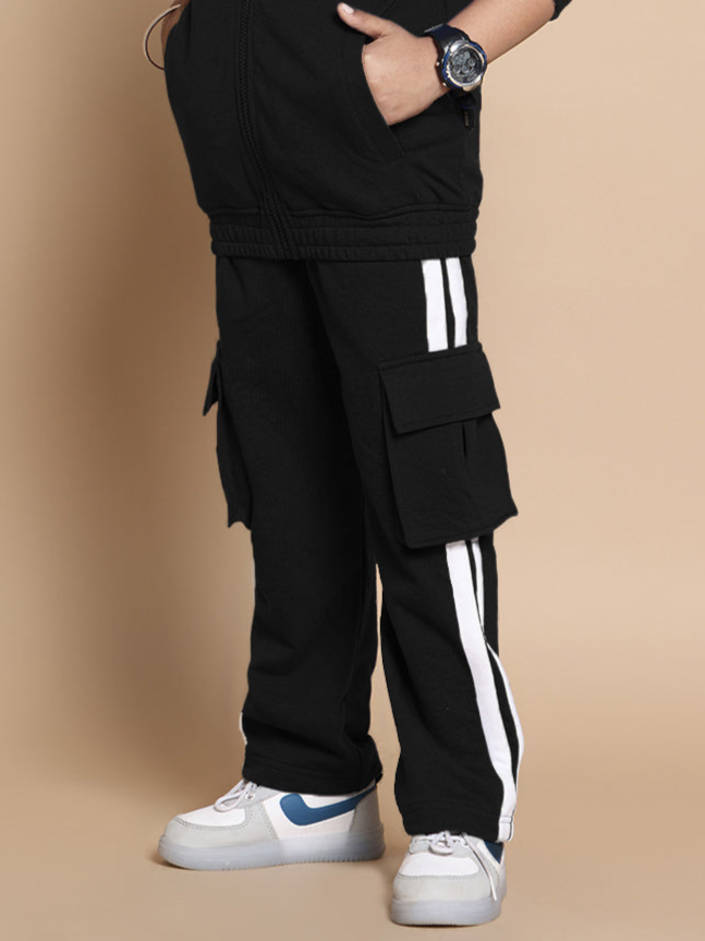 SCOTIA STRIPE JOGGERS FOR BOYS & GIRLS (BLACK)