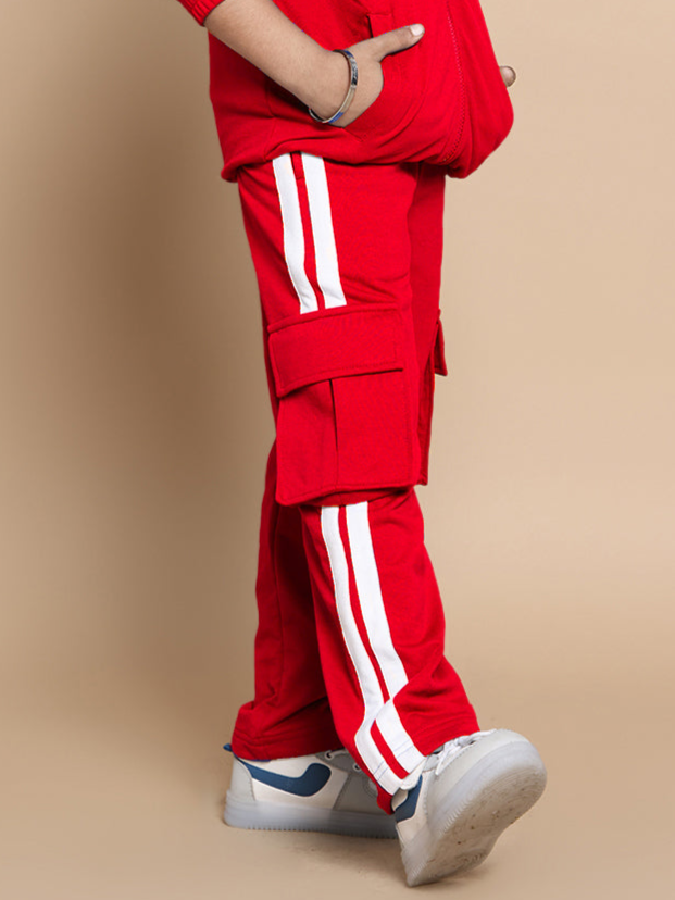 SCOTIA STRIPE JOGGERS FOR BOYS & GIRLS (RED)