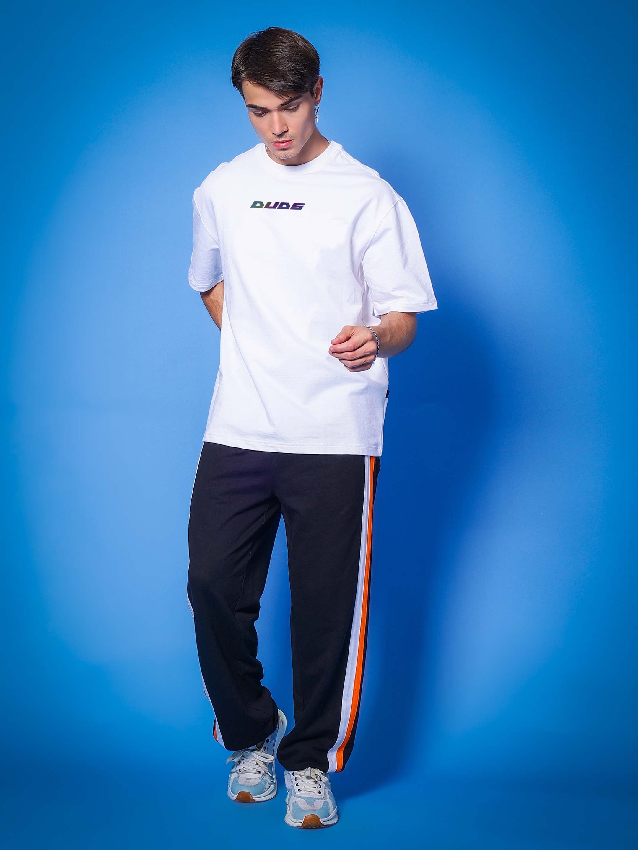Intertwined Snake Reflector Over-Sized T-Shirt (White)