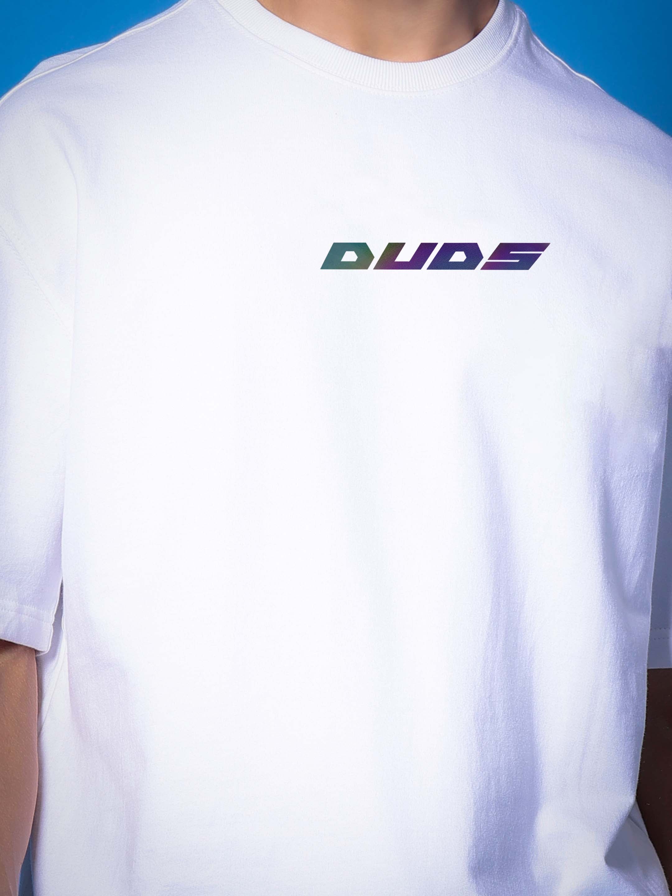 Intertwined Snake Reflector Over-Sized T-Shirt (White)