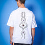 Intertwined Snake Reflector Over-Sized T-Shirt (White)