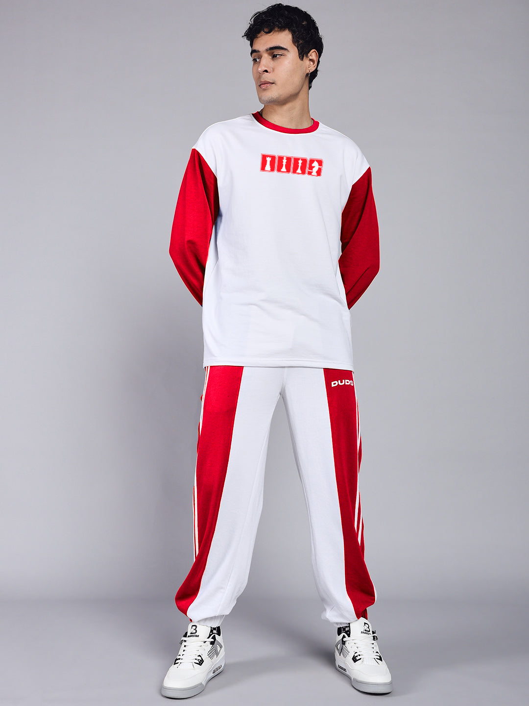 BALMY RELAXED FIT JOGGER (WHITE RED)