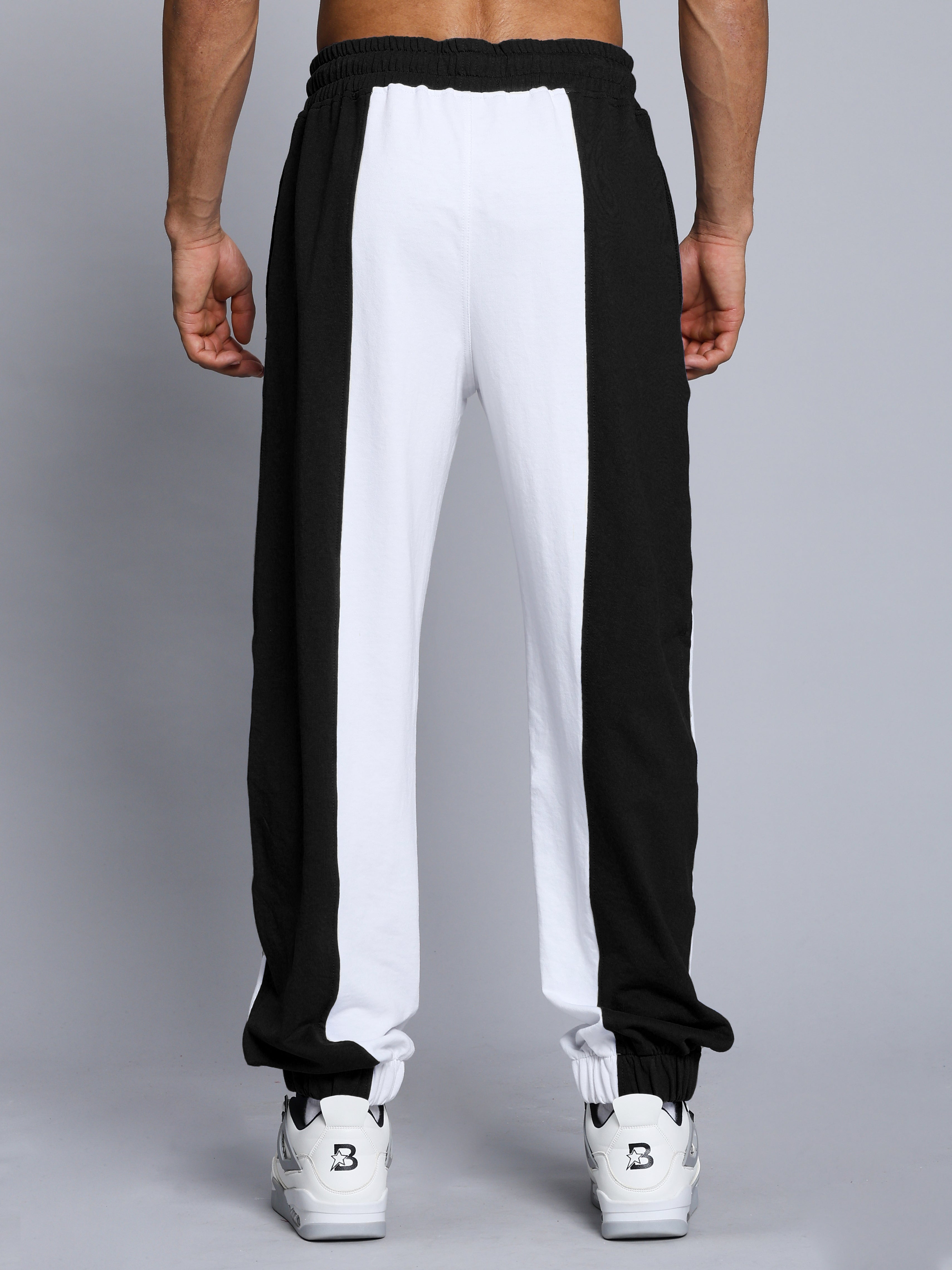 BALMY RELAXED FIT JOGGER (WHITE-BLACK)