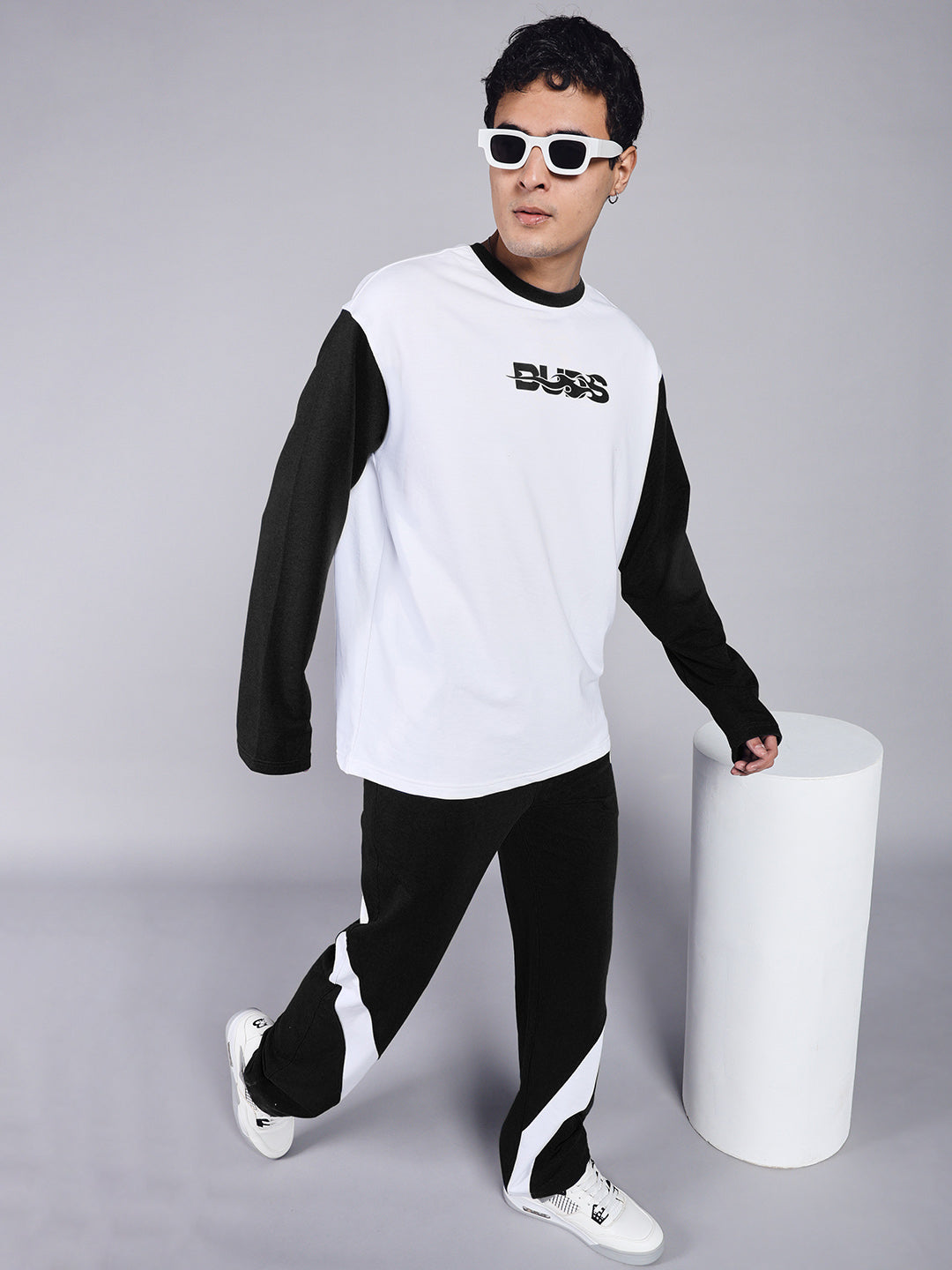 CELESTINE COOL RELAXED FIT JOGGER (BLACK WHITE)