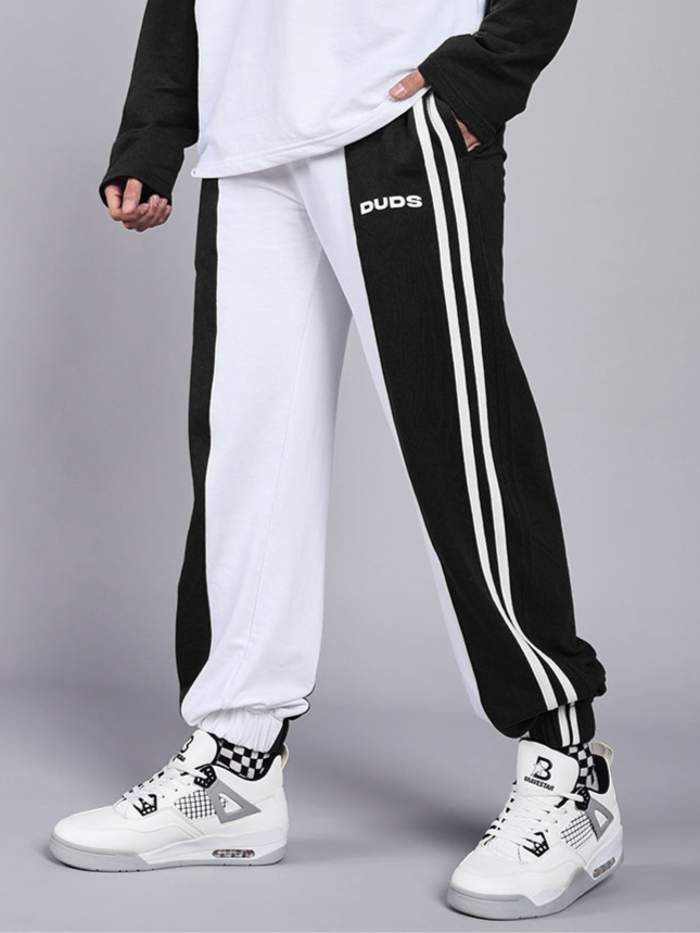 BALMY RELAXED FIT JOGGER (WHITE-BLACK)