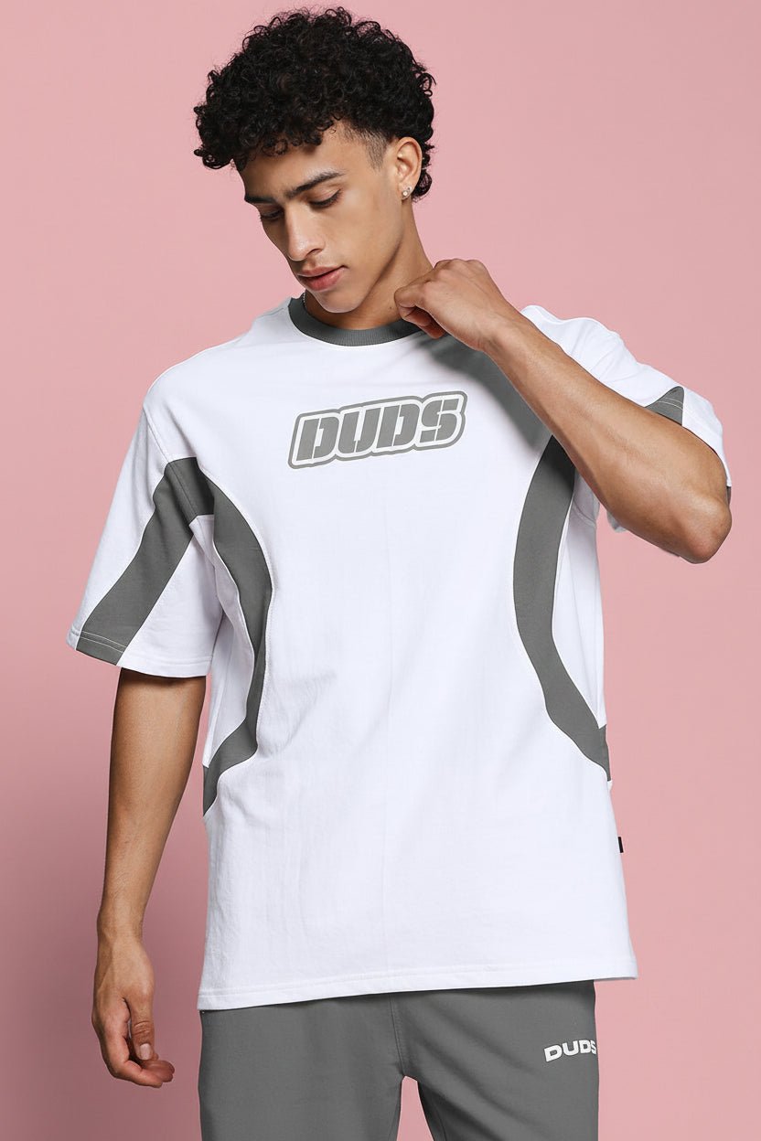 EZEL OVER SIZED T - SHIRT WHITE - GREY - T-shirt