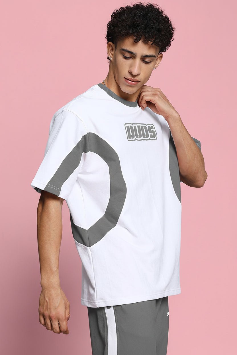 EZEL OVER SIZED T - SHIRT WHITE - GREY - T-shirt