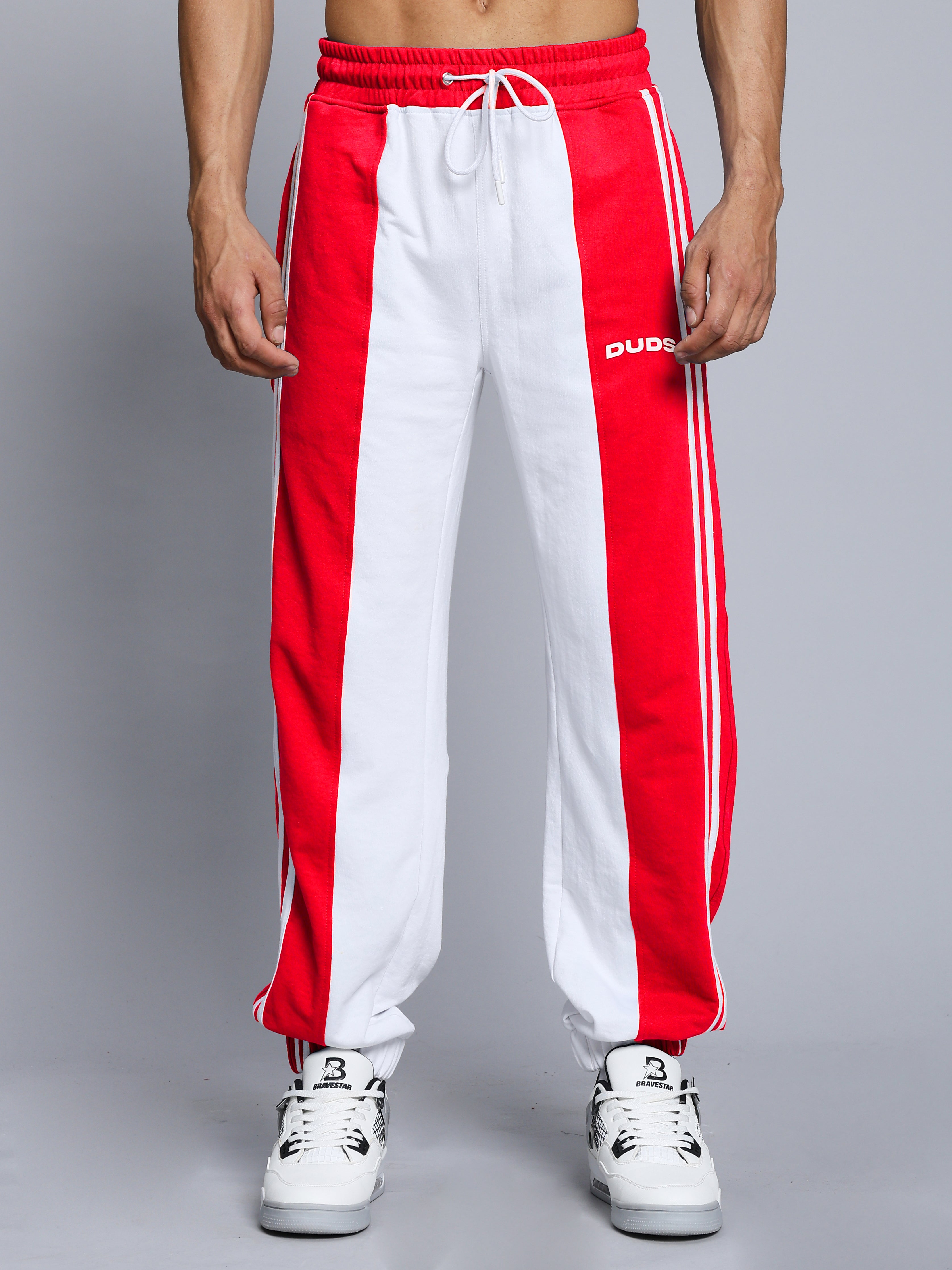 BALMY RELAXED FIT JOGGER (WHITE RED)