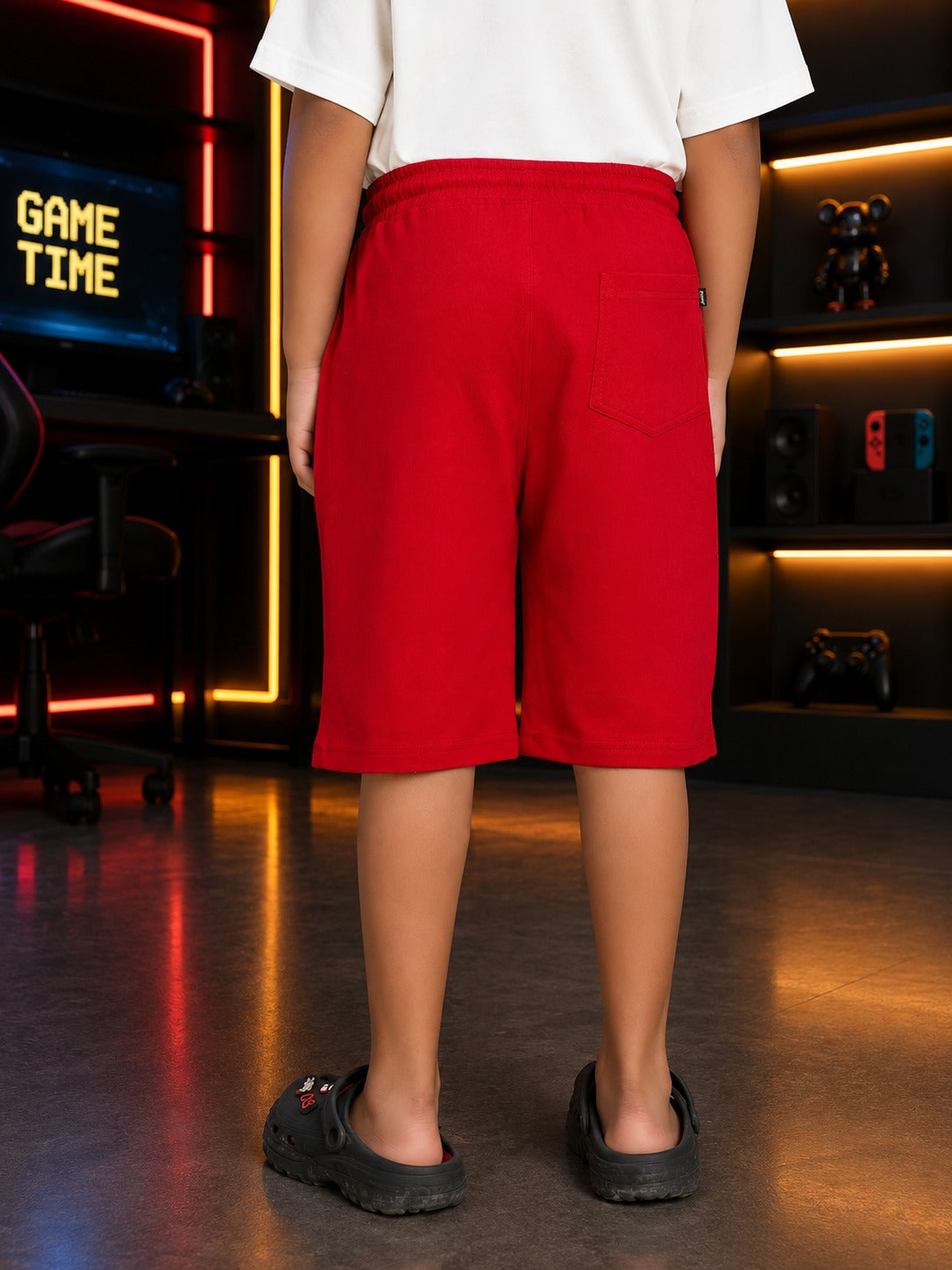 STAY KIND GRAPHIC SHORTS FOR BOYS GIRLS WHITE RED