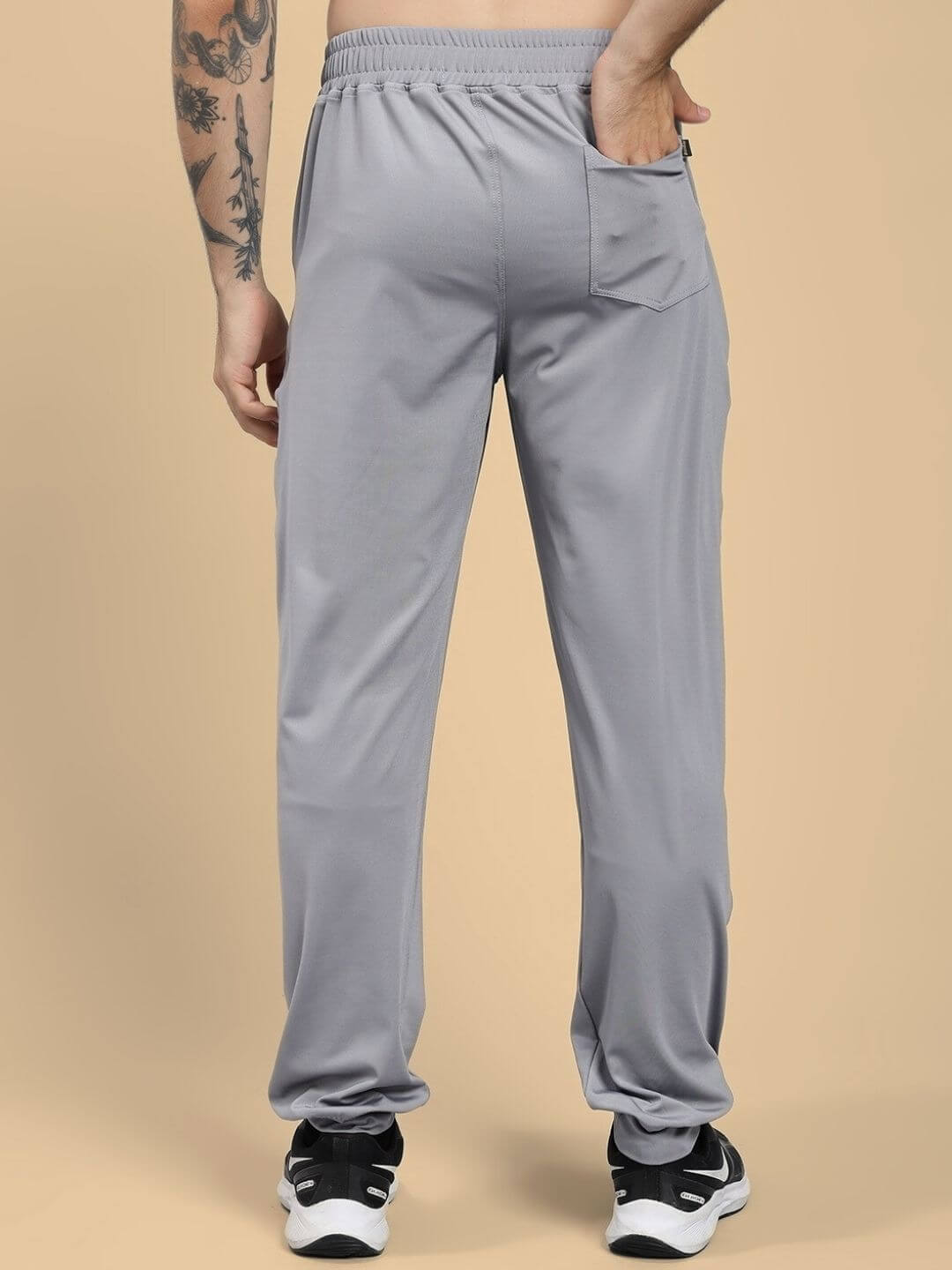 Back view of ACTIVE FLEX RELAXED FIT JOGGER GREY showing comfortable fit and four-way stretch fabric.