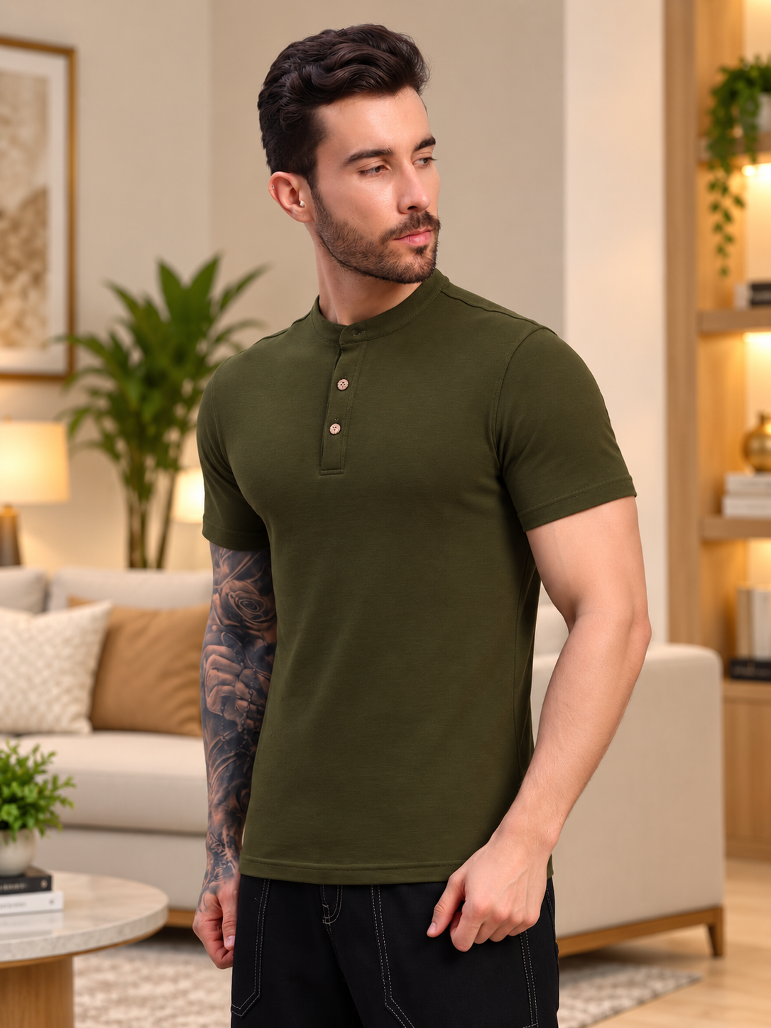 ALBET REGULAR FIT T-SHIRT OLIVE GREEN