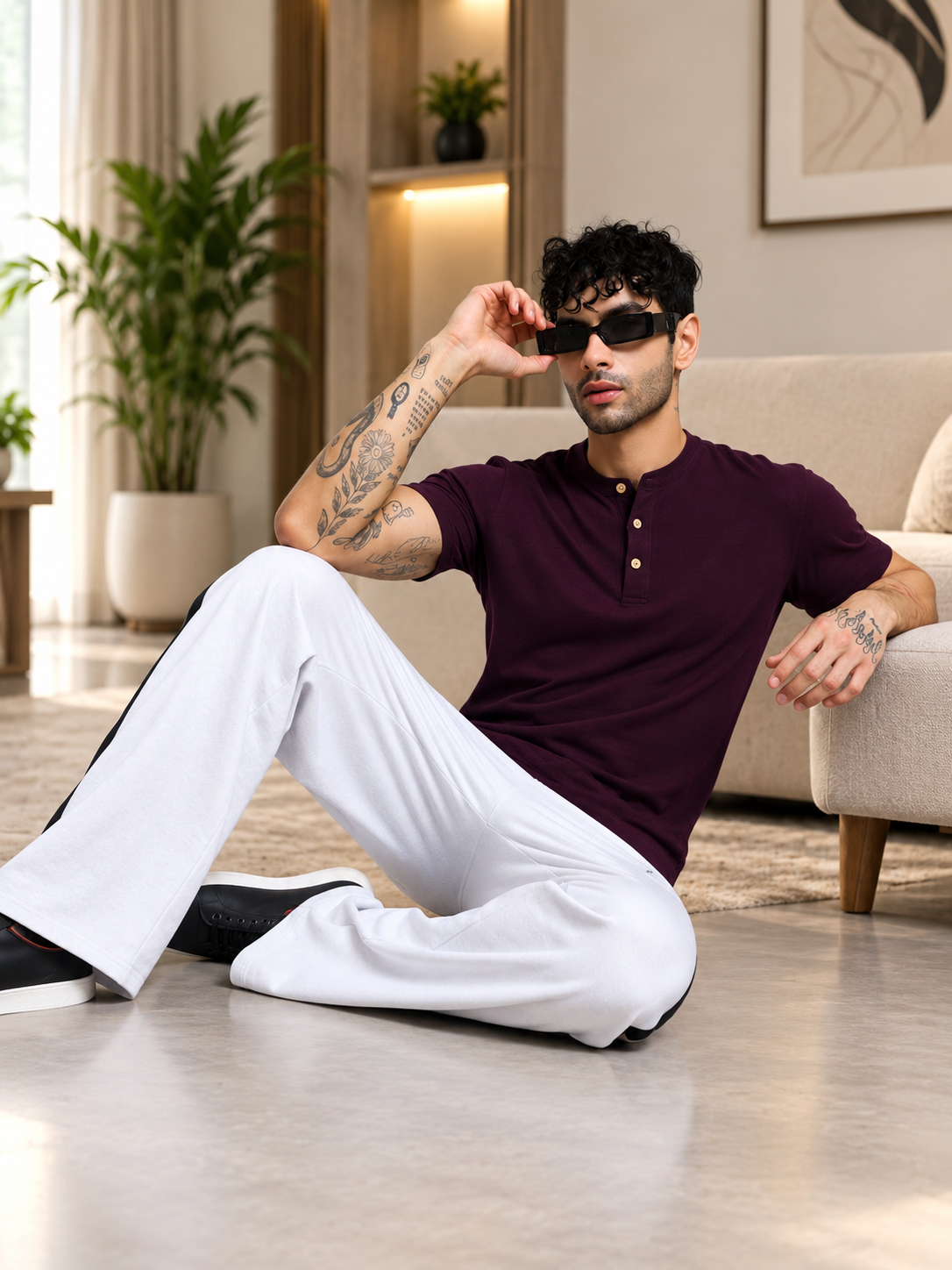 ALBET REGULAR FIT T-SHIRT MAROON - Wearduds, view 5