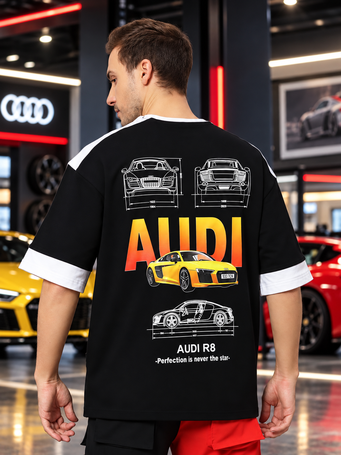AUDI R8 OVERSIZED T-SHIRT BLACK