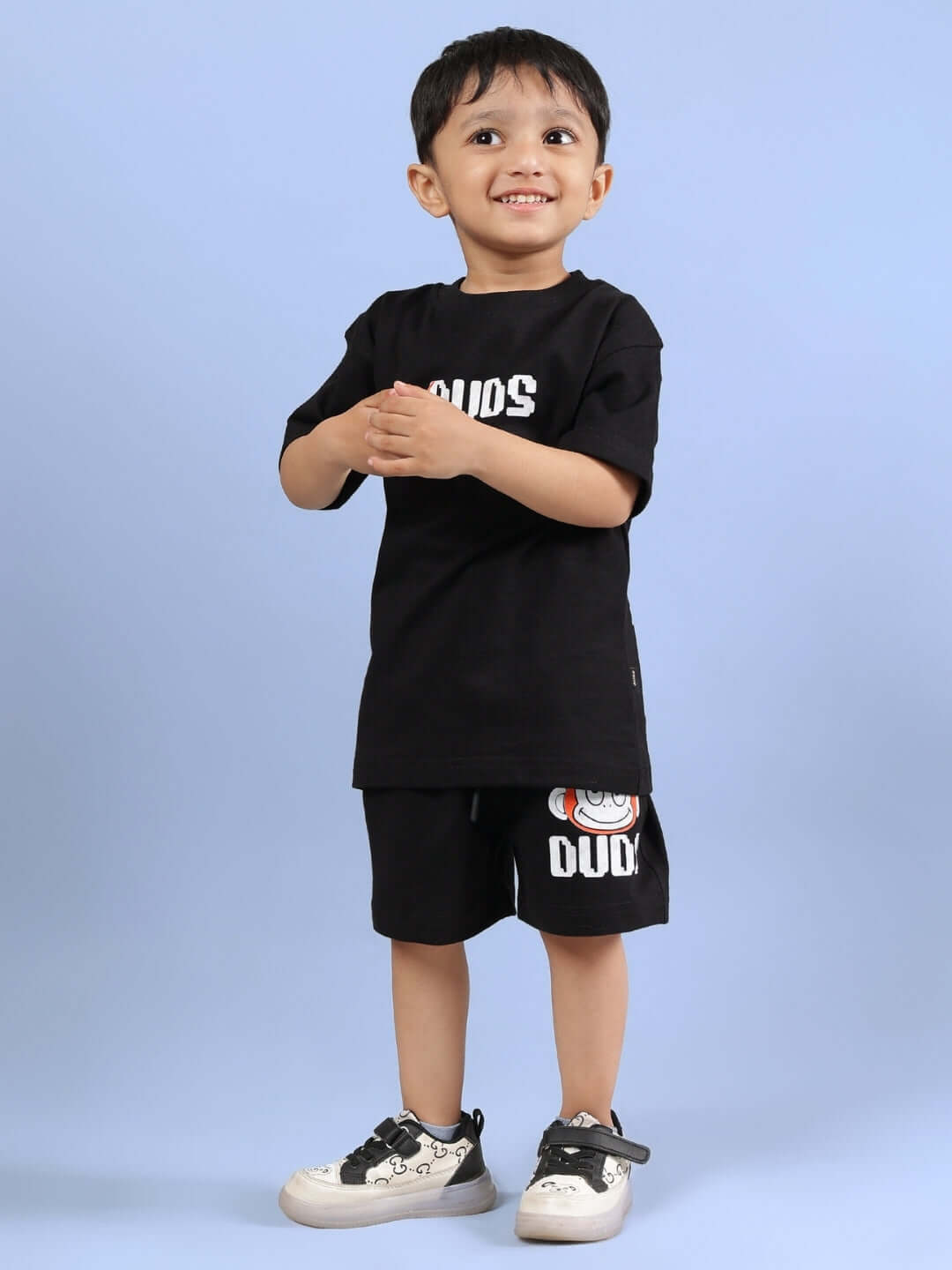 Child wearing Bingo Co-Ord for Boys & Girls in Black by DUDS, featuring customizable fit options and made-to-order craftsmanship.