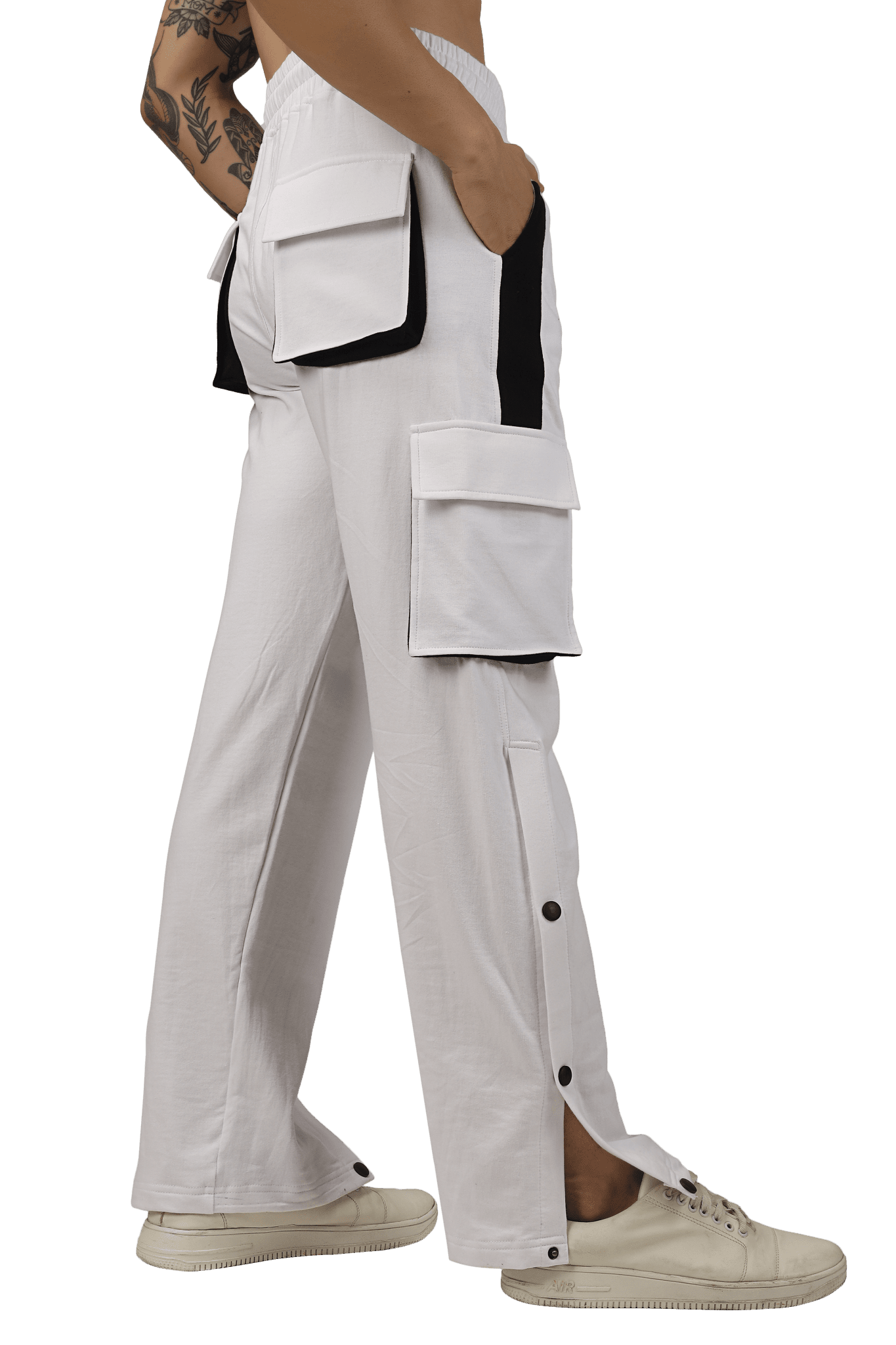 BRACKET CARGO PANT WHITE BLACK HIGHLIGHTER - CARGO