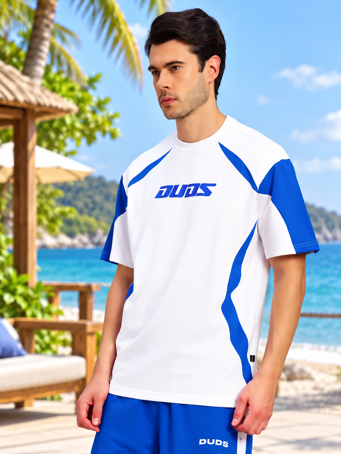 CANDOR OVER-SIZED T-SHIRT WHITE BLUE