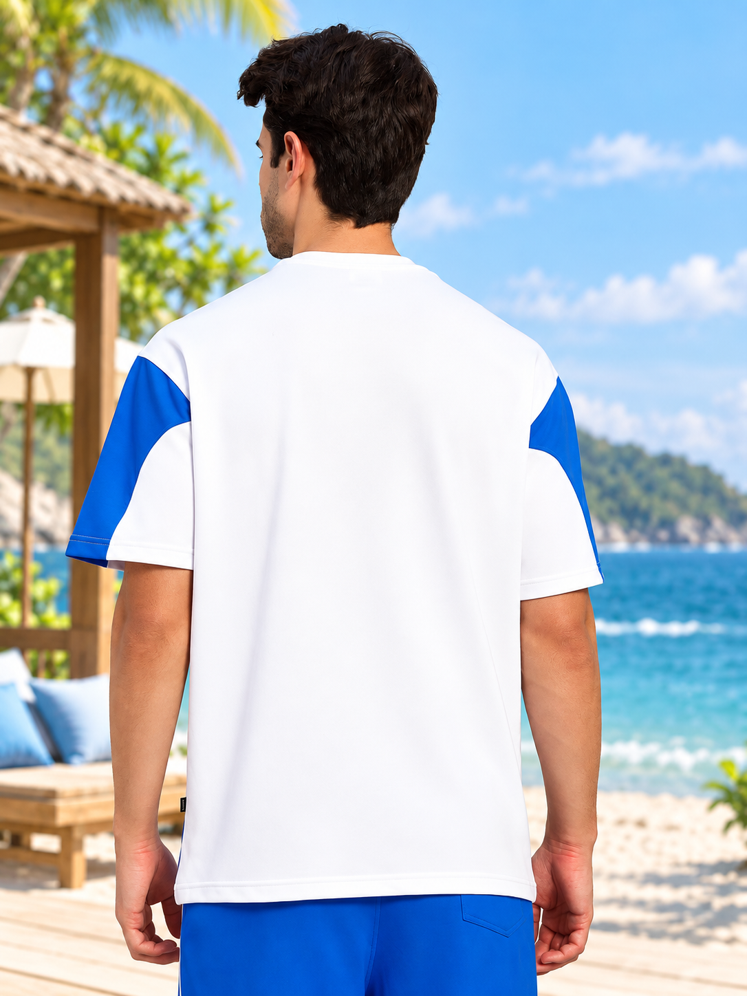 CANDOR OVER-SIZED T-SHIRT WHITE BLUE