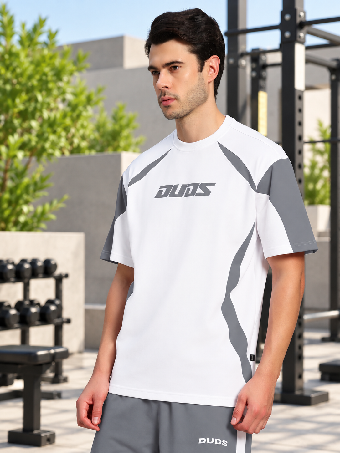 CANDOR OVER-SIZED T-SHIRT WHITE GREY