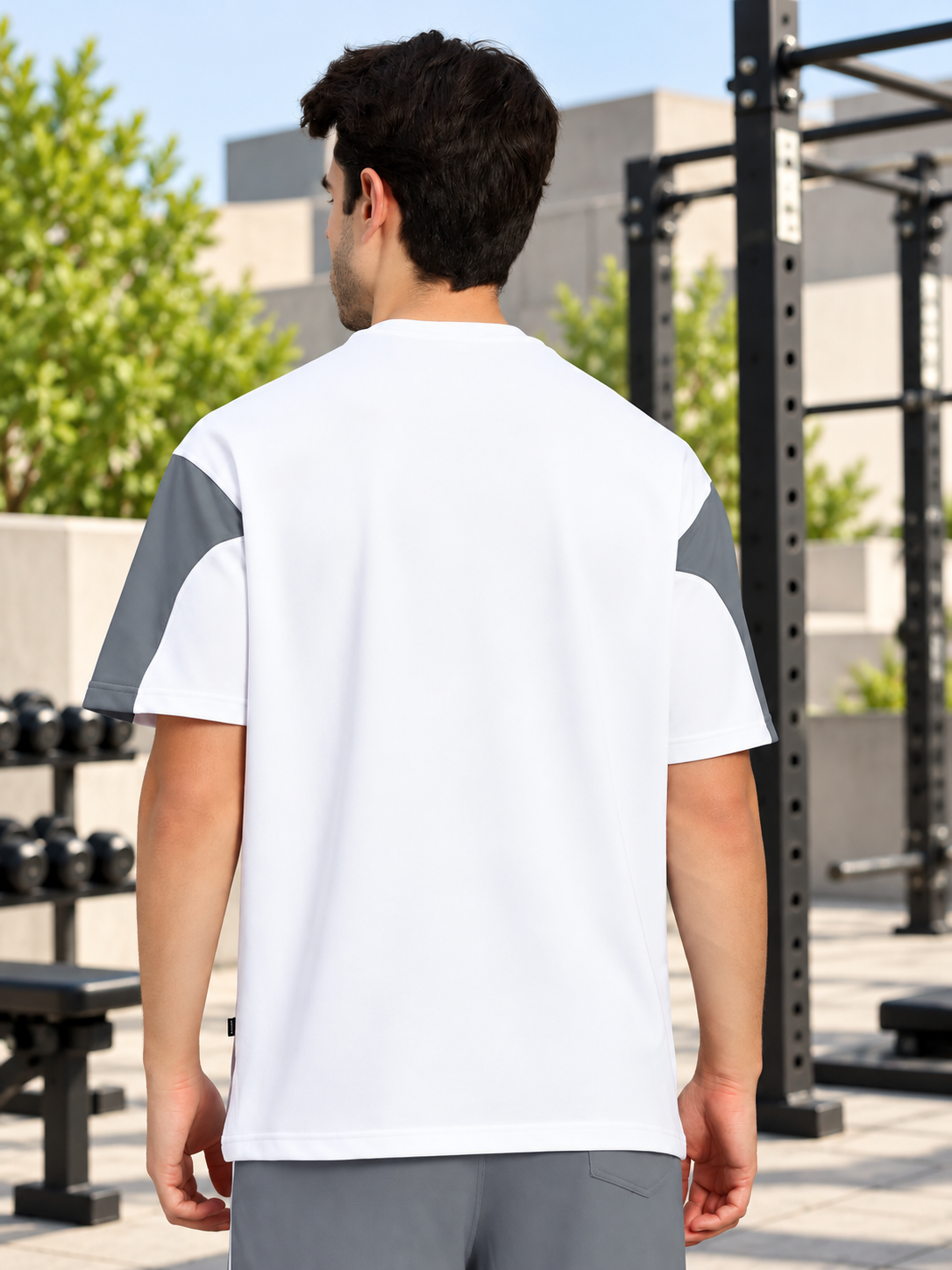 CANDOR OVER-SIZED T-SHIRT WHITE GREY