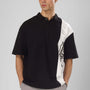 CHEUGY OVERSIZED POLO T-SHIRT BLACK-WHITE
