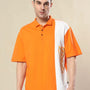 CHEUGY OVERSIZED POLO T-SHIRT ORANGE-WHITE