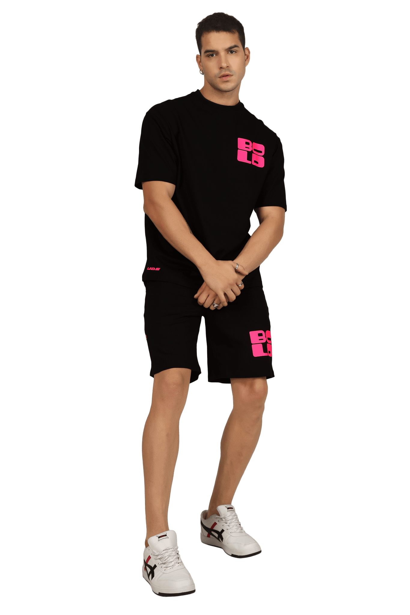 CO - ORD SET BLACK WITH PRINT MAGENTA BOLD - CO - ORD SET