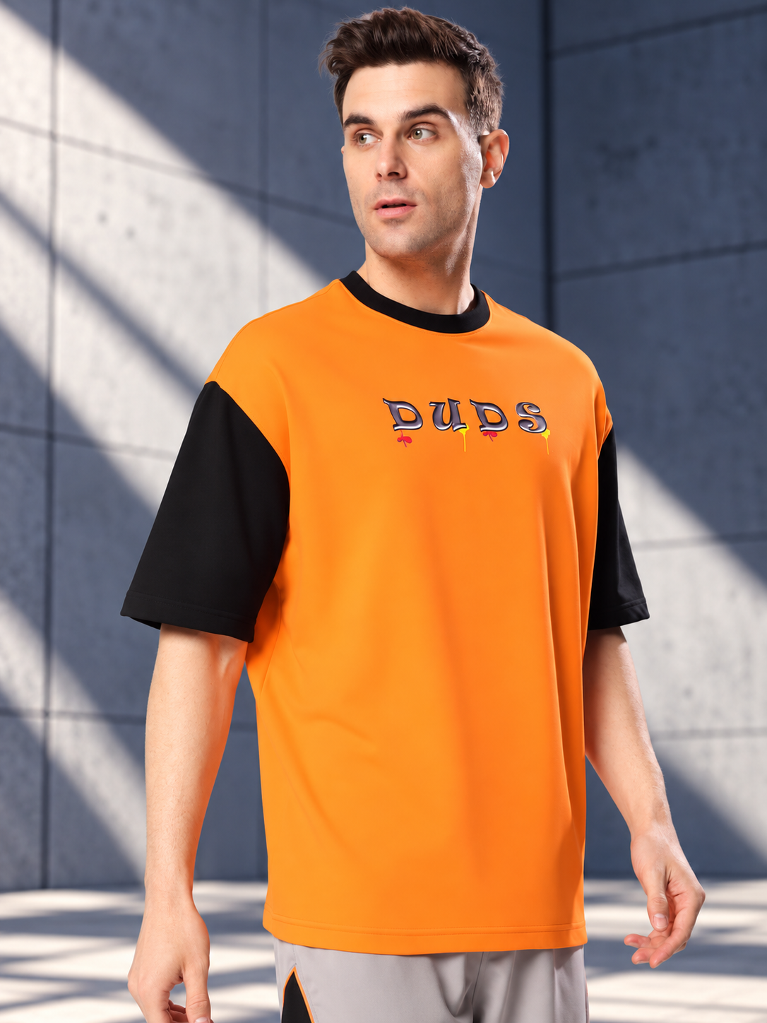 COOL TEDDY OVERSIZED T-SHIRT ORANGE BLACK