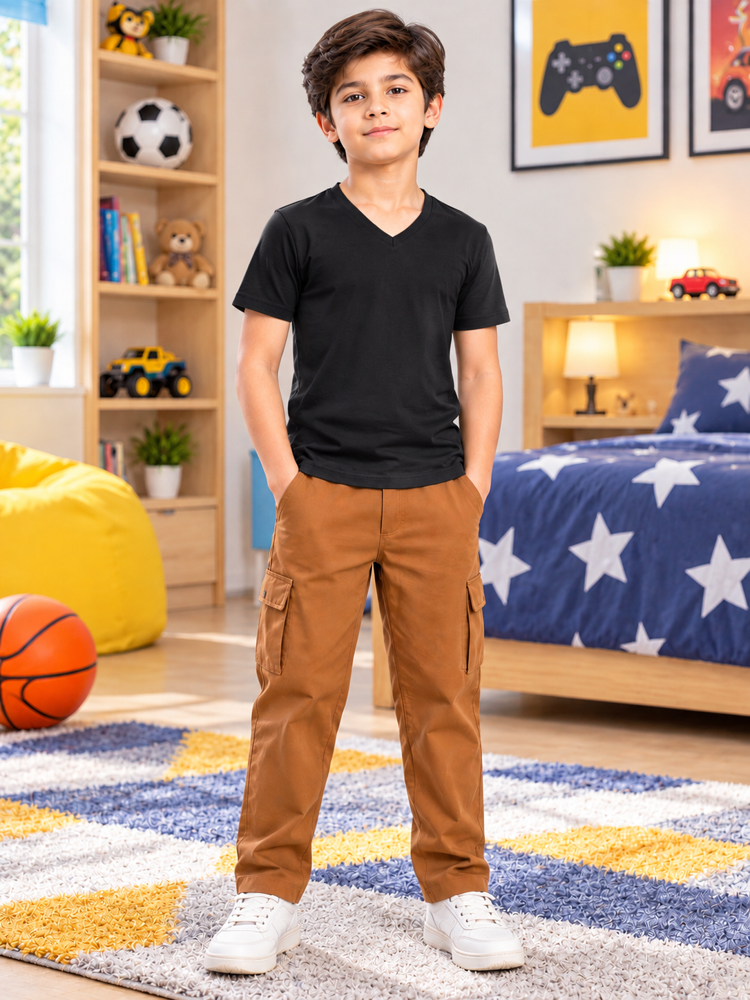 CORE SHORT REGULAR FIT T-SHIRT FOR BOYS GIRLS BLACK