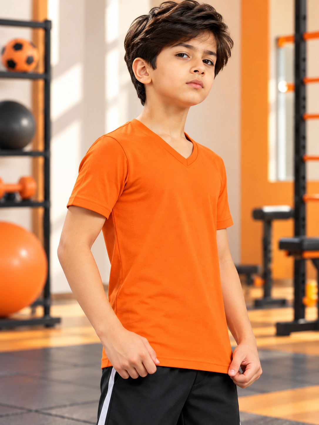 CORE SHORT REGULAR FIT T-SHIRT FOR BOYS GIRLS ORANGE