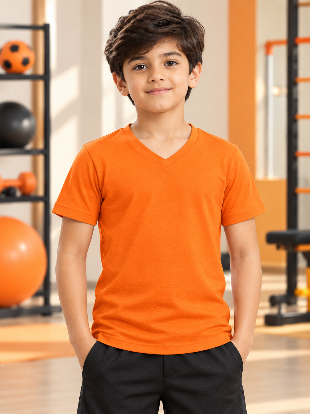 CORE SHORT REGULAR FIT T-SHIRT FOR BOYS GIRLS ORANGE