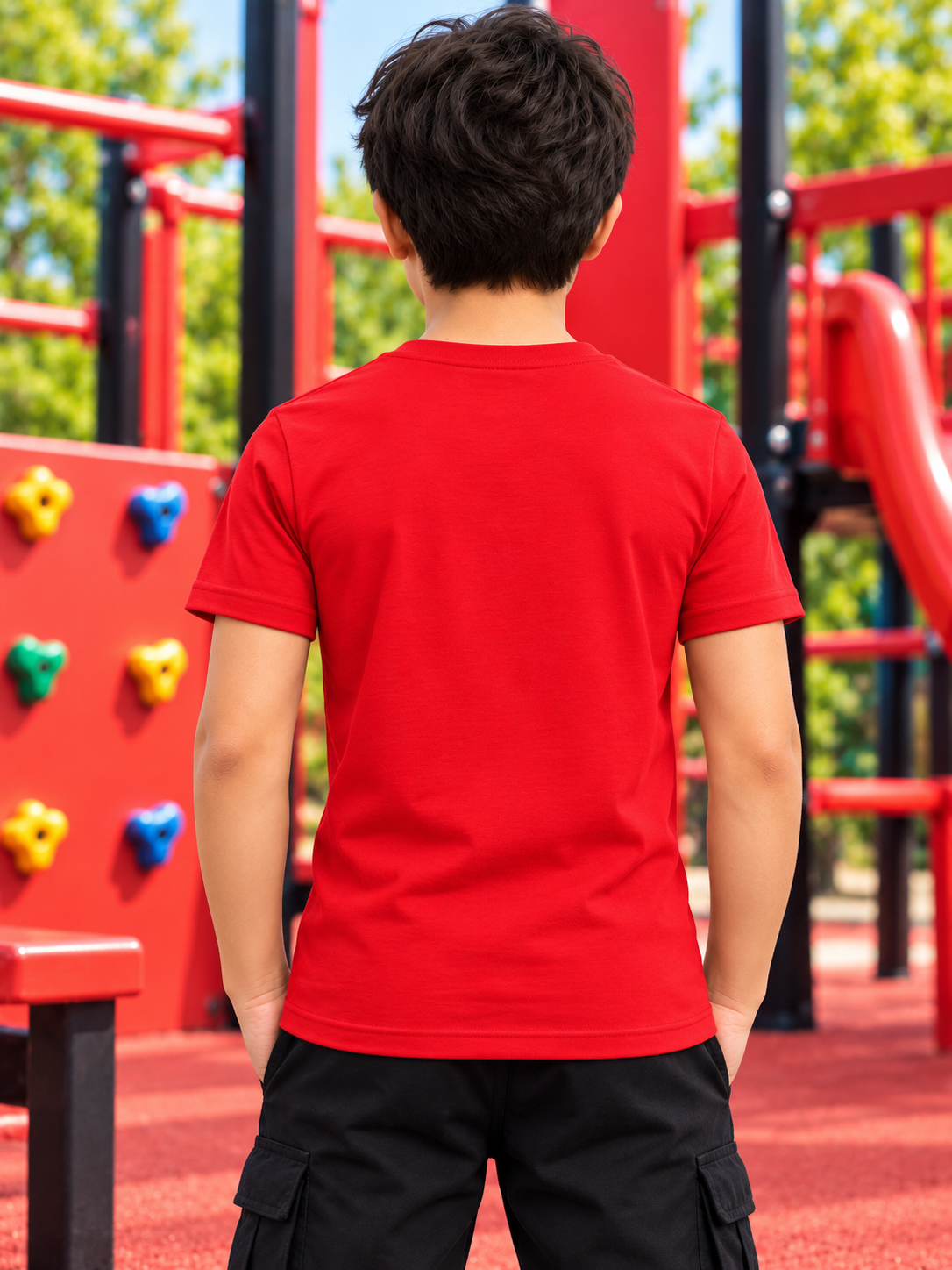 CORE SHORT REGULAR FIT T-SHIRT FOR BOYS GIRLS RED