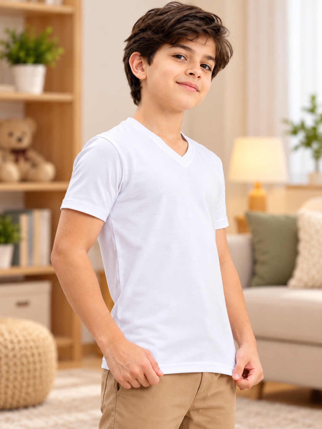 CORE SHORT REGULAR FIT T-SHIRT FOR BOYS GIRLS WHITE