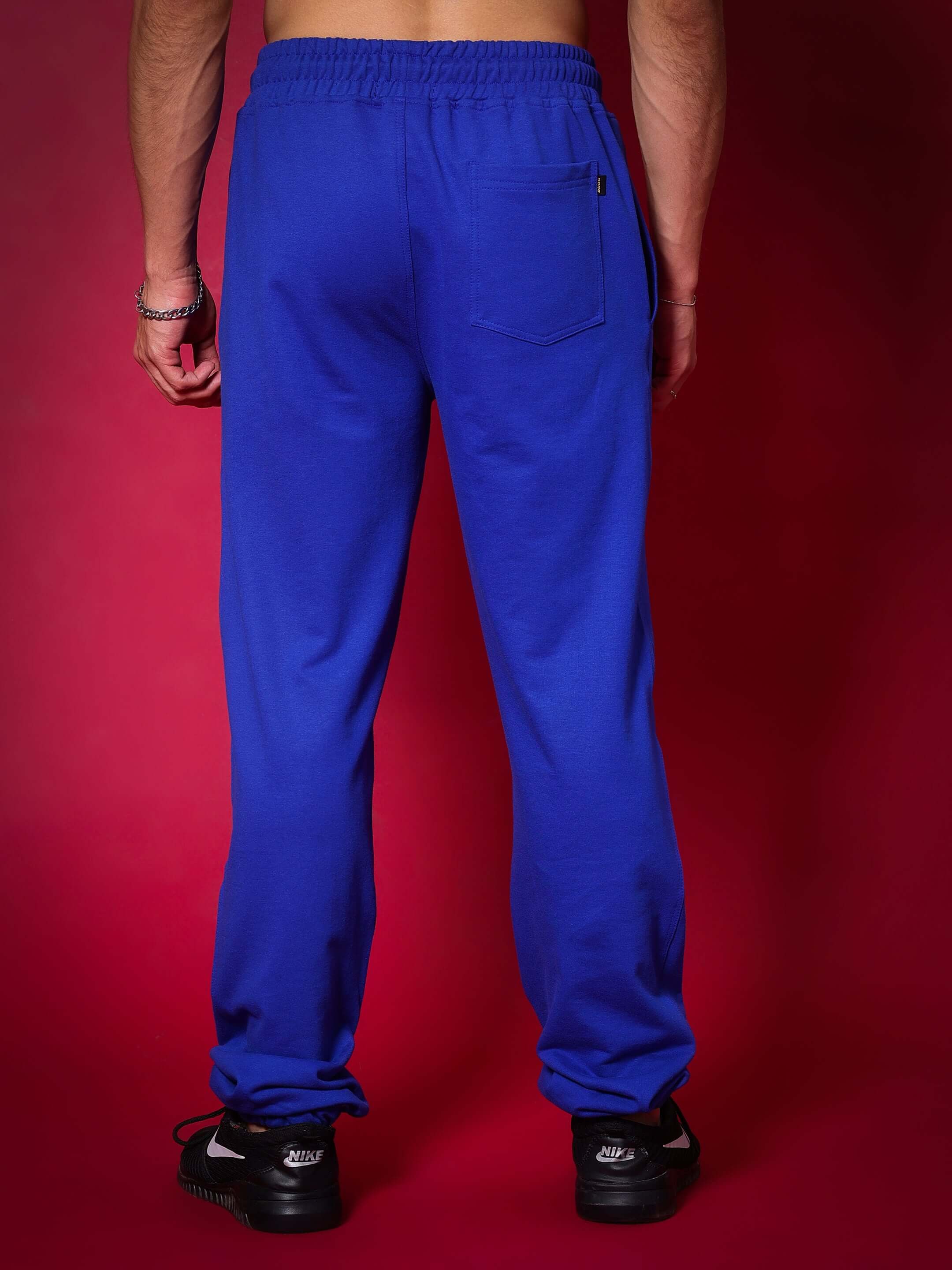 Back view of Creative Relaxed Pant Jogger in Royal Blue, made by skilled tailors, showcasing custom fit options for optimal comfort.