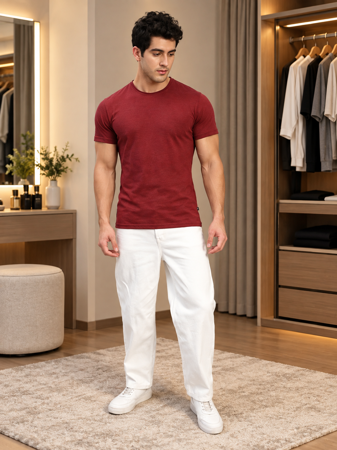 ELEX REGULAR FIT T-SHIRT MAROON - Wearduds, view 6