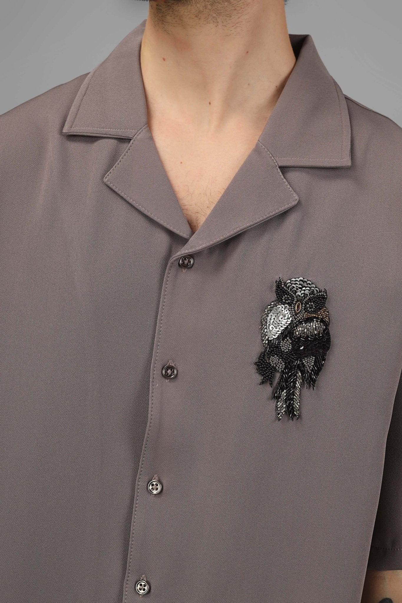 EMBELLISHED OWL CO - ORD SET SHIRT PANTS - CO - ORD SET