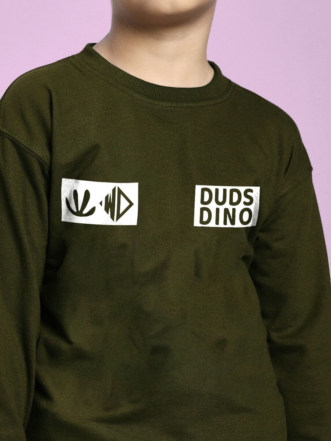 EPIC DINO CO-ORD FOR BOYS GIRLS OLIVE GREEN outfit featuring stylish dinosaur-themed top