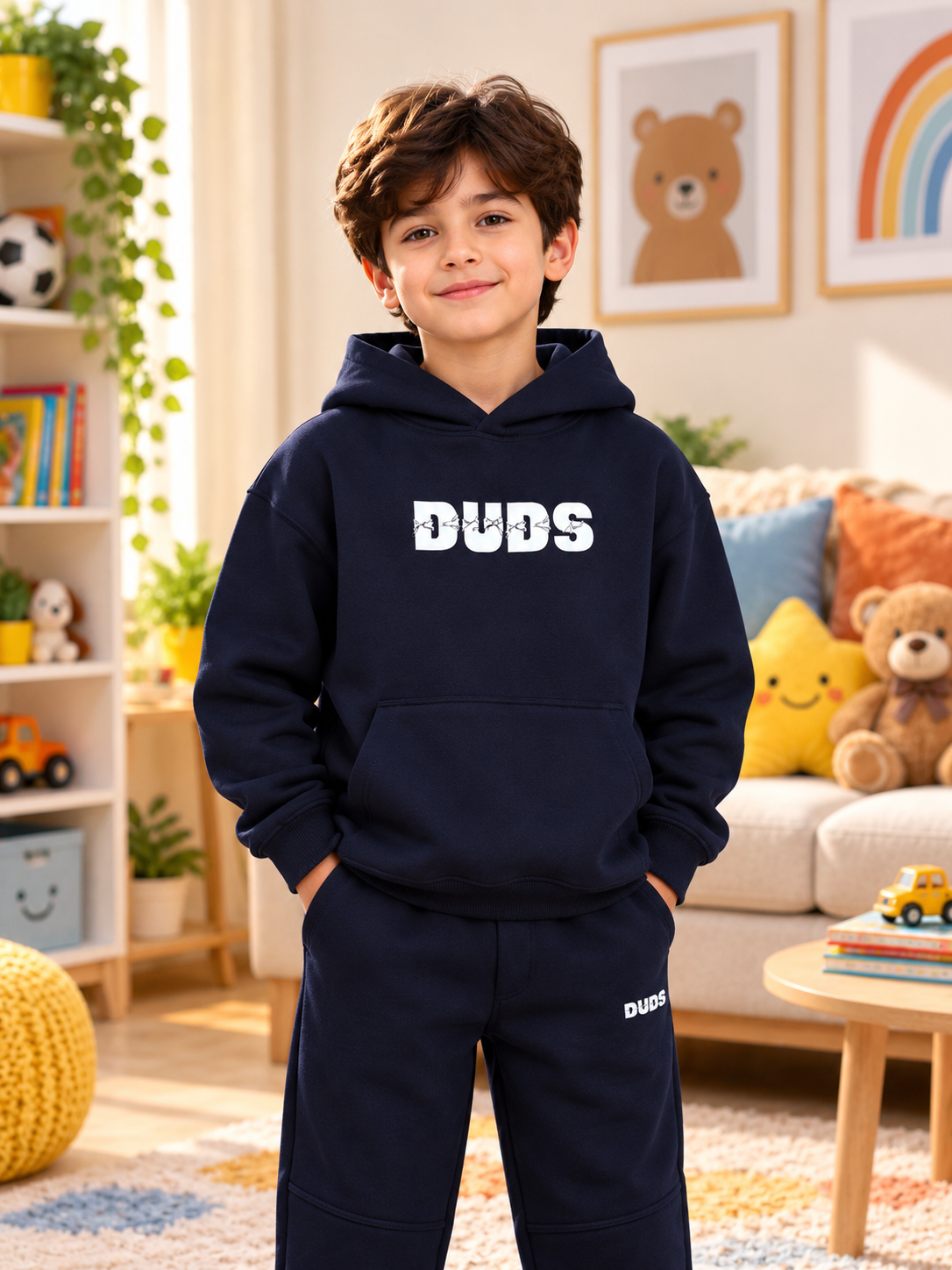 FIGHT NIGHT FLEECE CO-ORD FOR KIDS NAVY BLUE