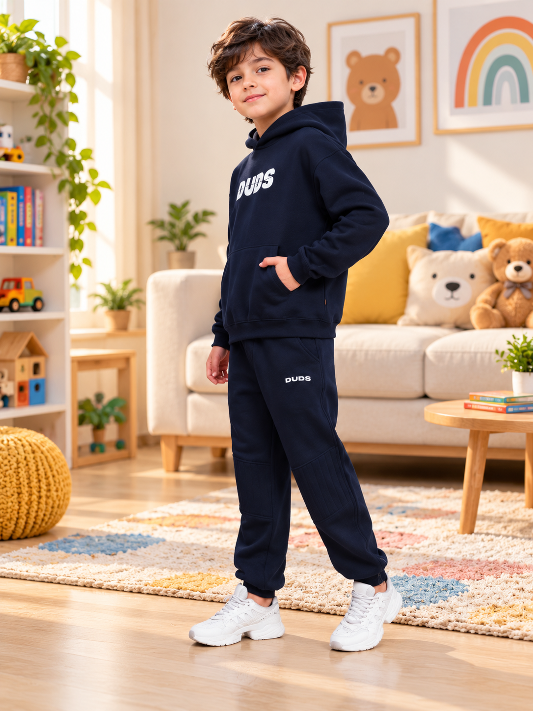 FIGHT NIGHT FLEECE CO-ORD FOR KIDS NAVY BLUE