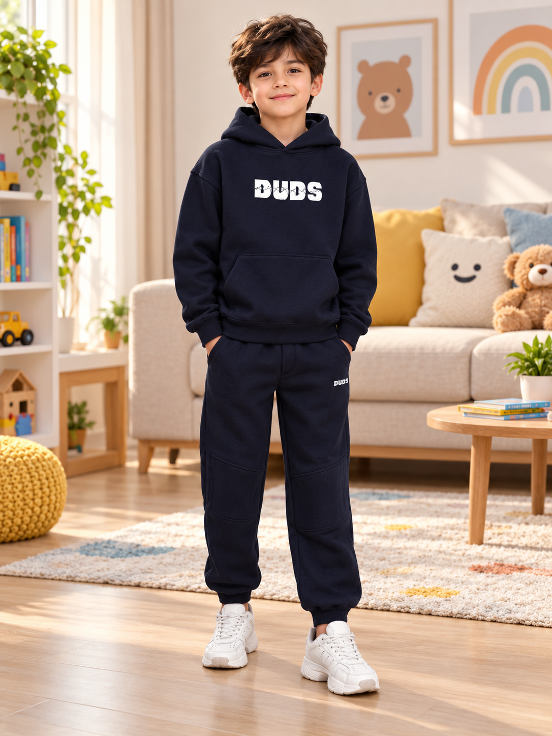 FIGHT NIGHT FLEECE CO-ORD FOR KIDS NAVY BLUE
