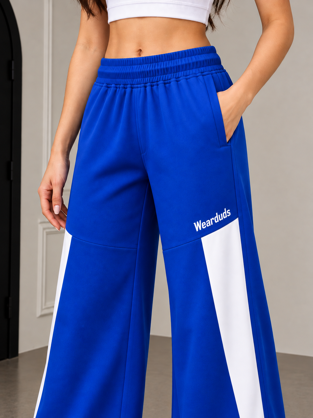 WOMEN PULSE RELAXED-FIT JOGGERSN BLUE WHITE