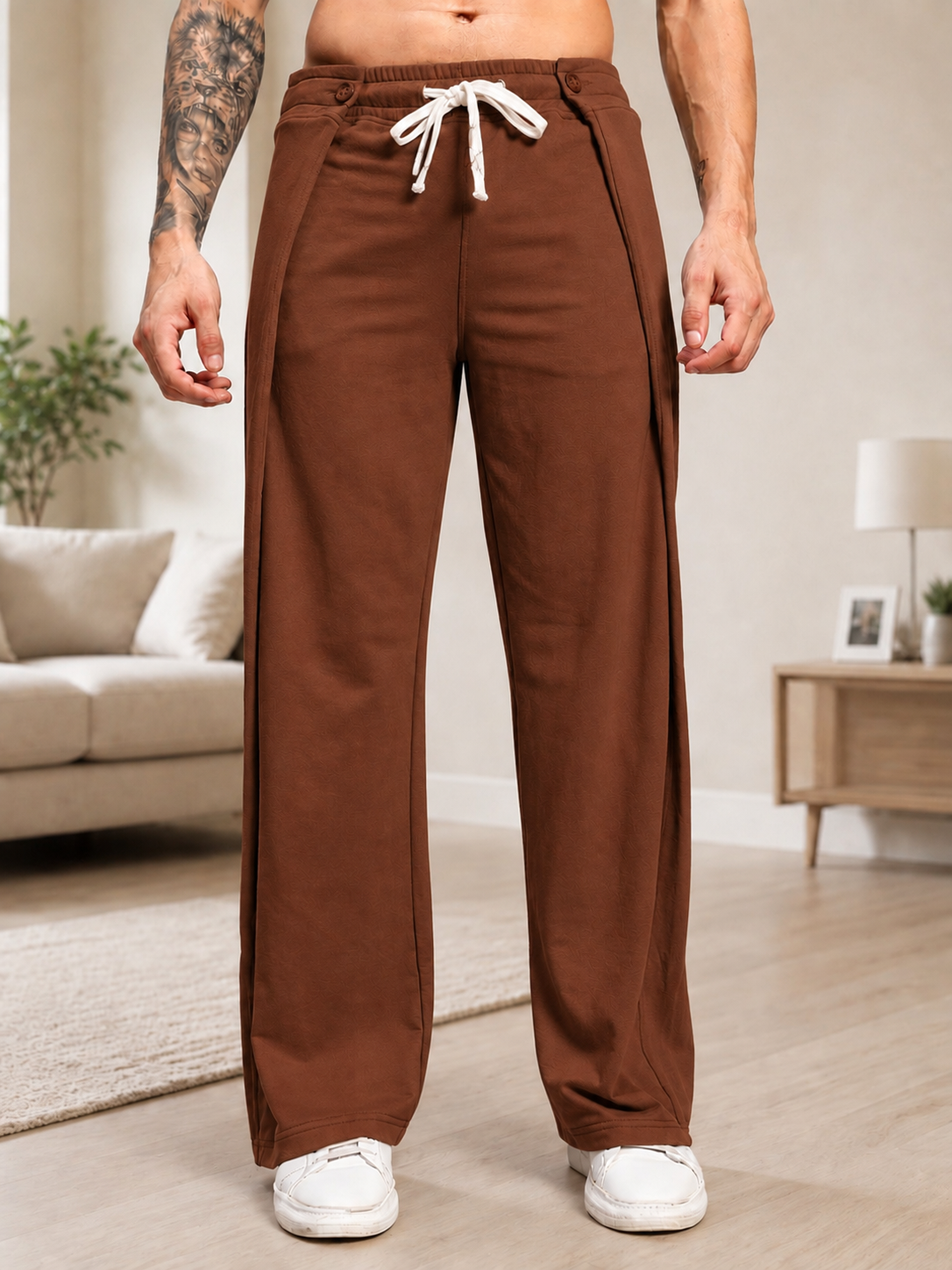 OMEGA FLOW WIDE FIT JOGGERS BROWN
