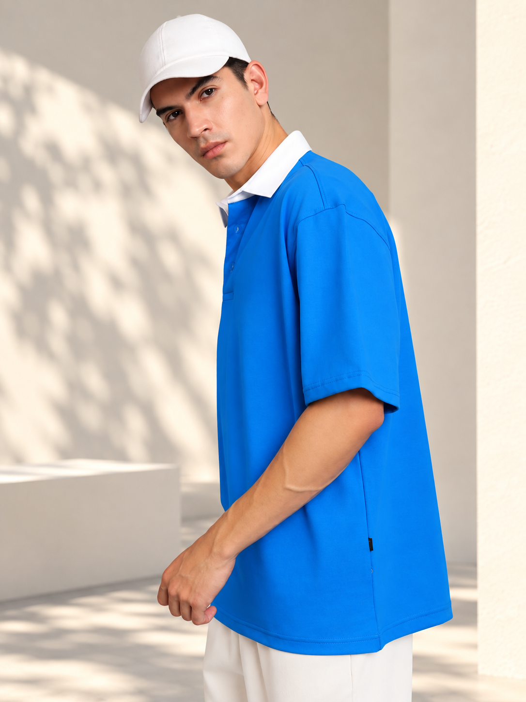 SAGOL POLO OVERSIZED POLO T-SHIRT ROYAL BLUE