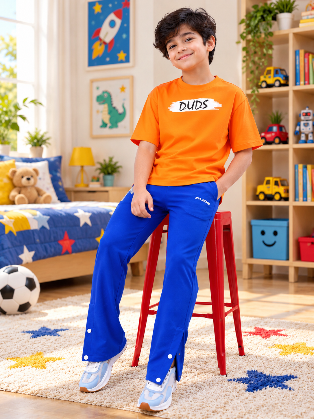 BLOOM QUOTE OVER-SIZED T-SHIRT FOR BOYS GIRLS ORANGE