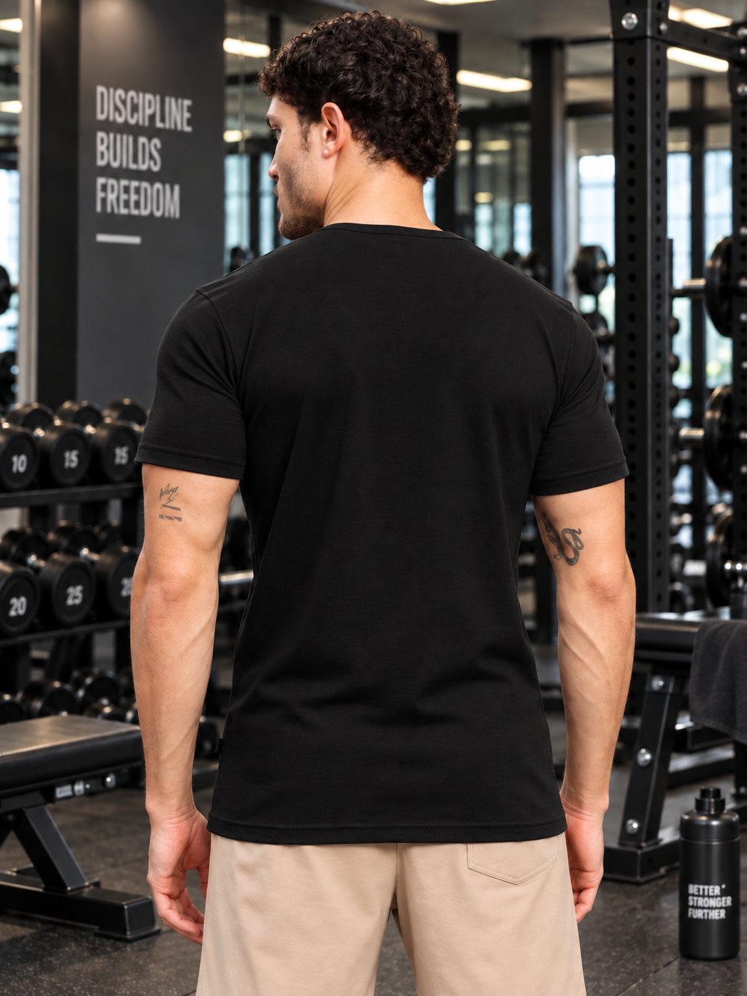 ATHLETIC HENLEY REGULAR FIT T-SHIRT BLACK