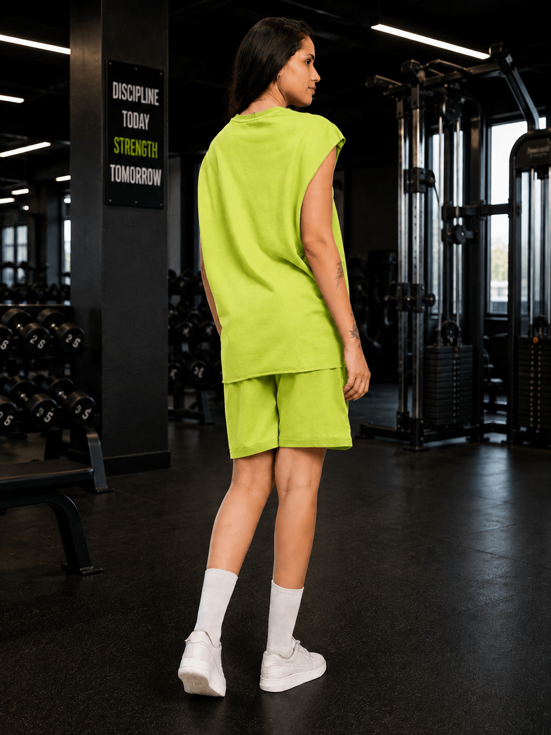 WOMEN DRIVE MONOCHROME CO-ORD SET NEON GREEN