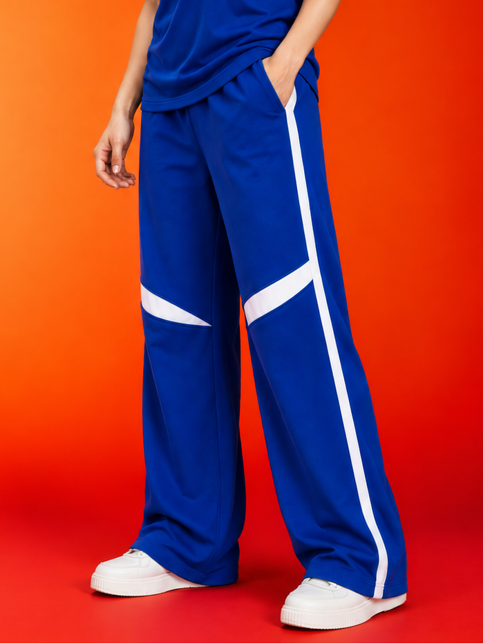 WOMEN ROSTER RELAXED FIT JOGGERS BLUE WHITE