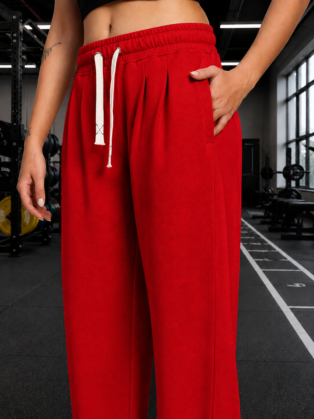WOMEN COOLFIT BAGGY LOOSE FIT JOGGER RED