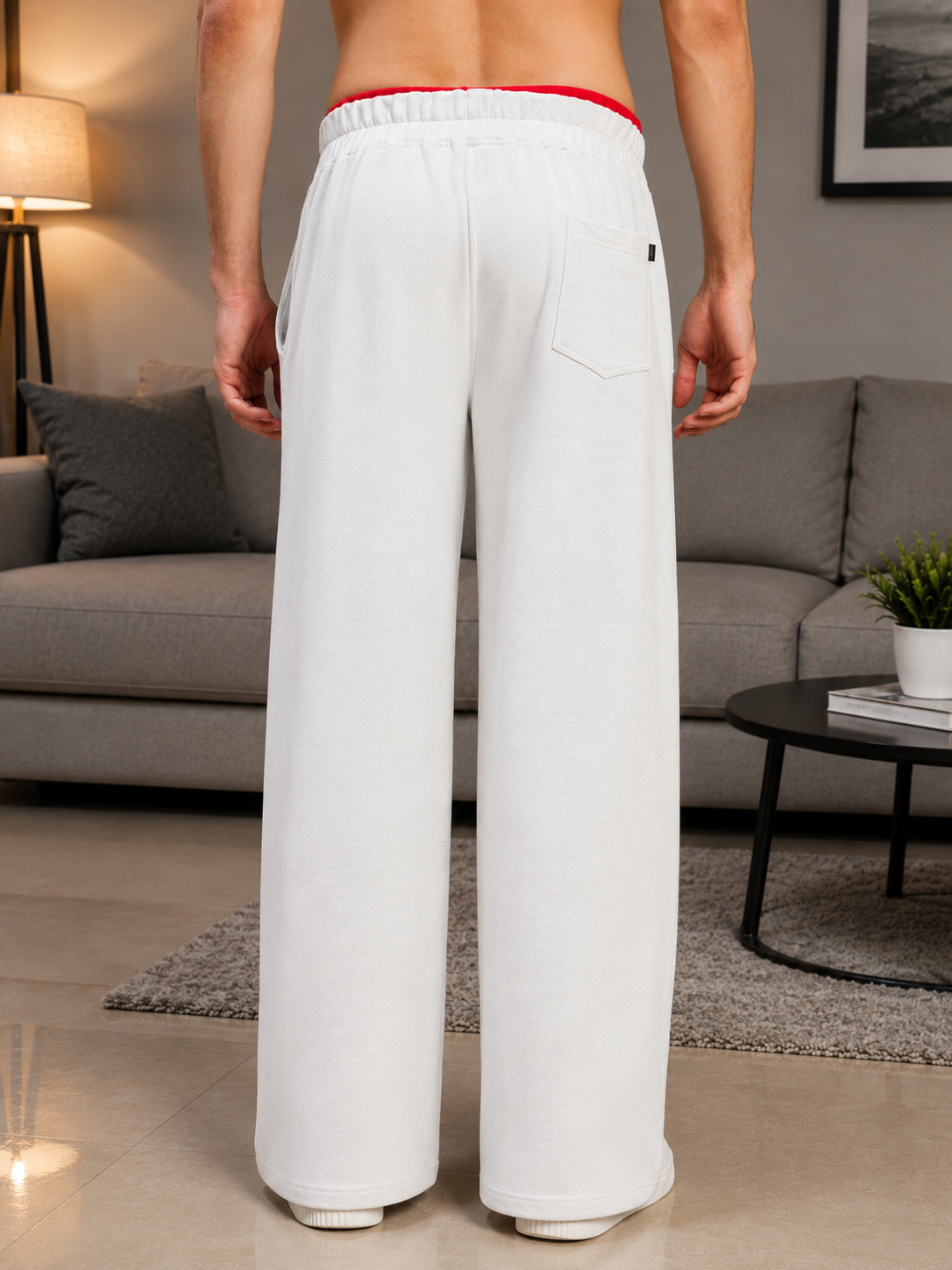 SNOW STREETWEAR BAGGY JOGGERS WHITE