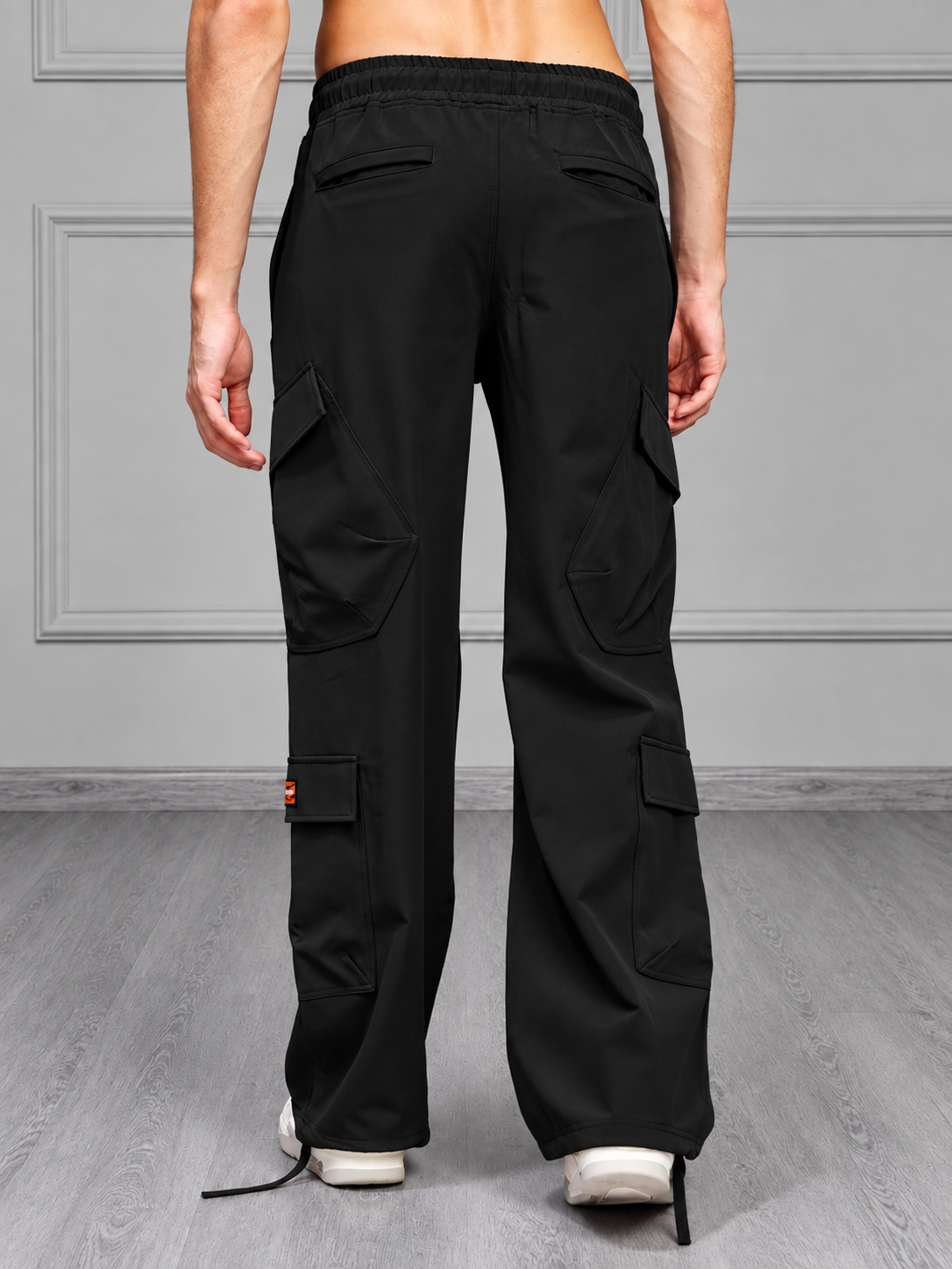 RELAXED FIT MULTI POCKET CARGO PANTS BLACK