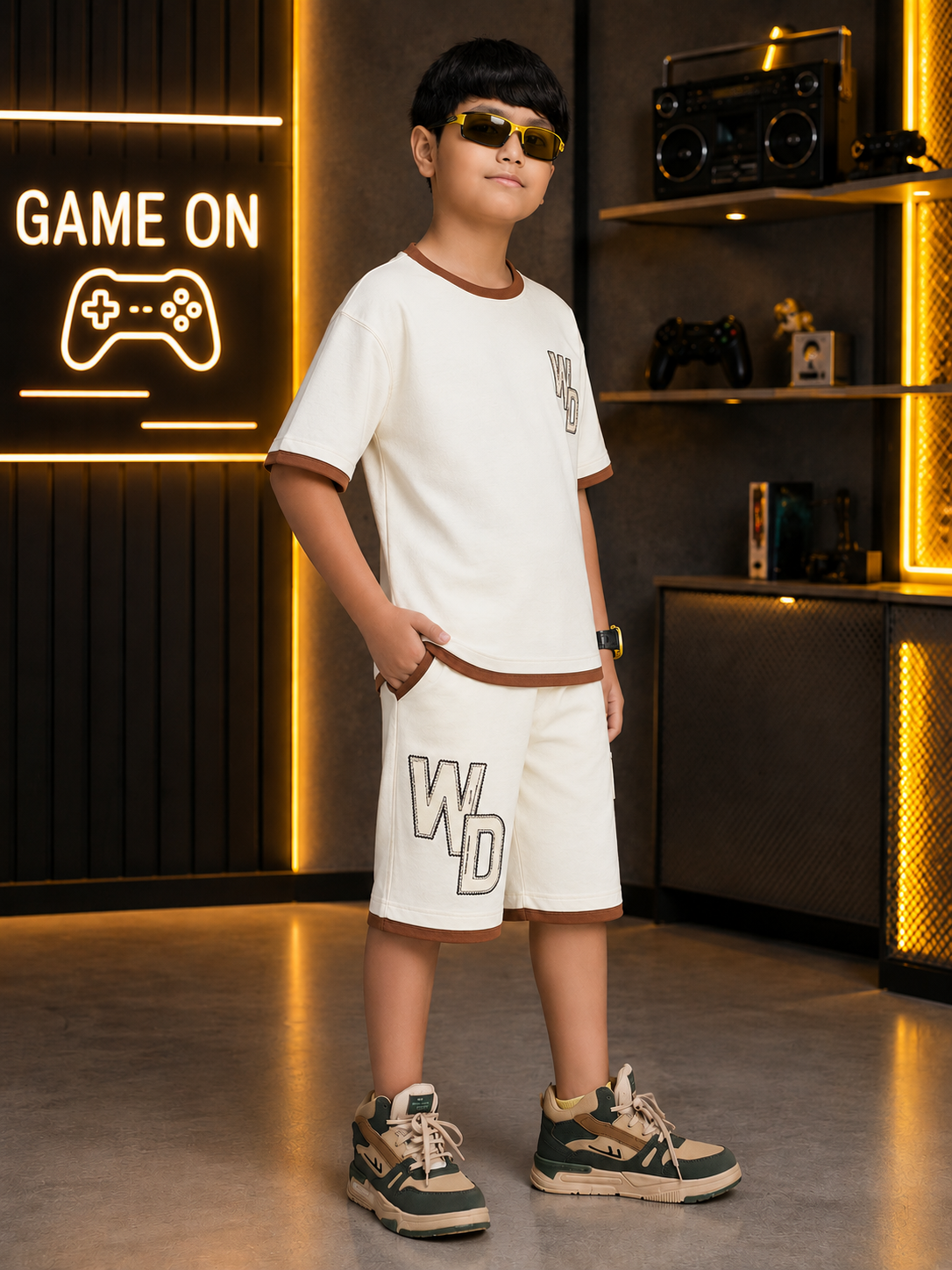 DOWNTOWN CO-ORD FOR BOYS GIRLS OFF-WHITE